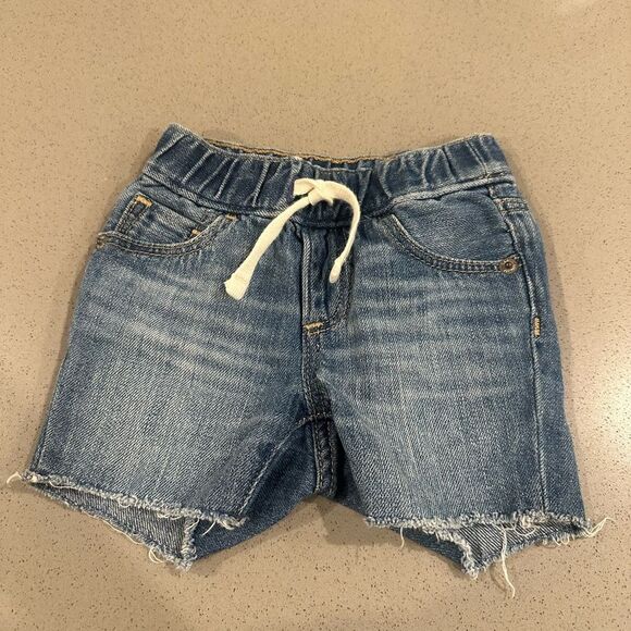 Baby Gap Boys Distressed Blue Denim Jean Pull-on Shorts Size 3-6 months - Picture 1 of 3